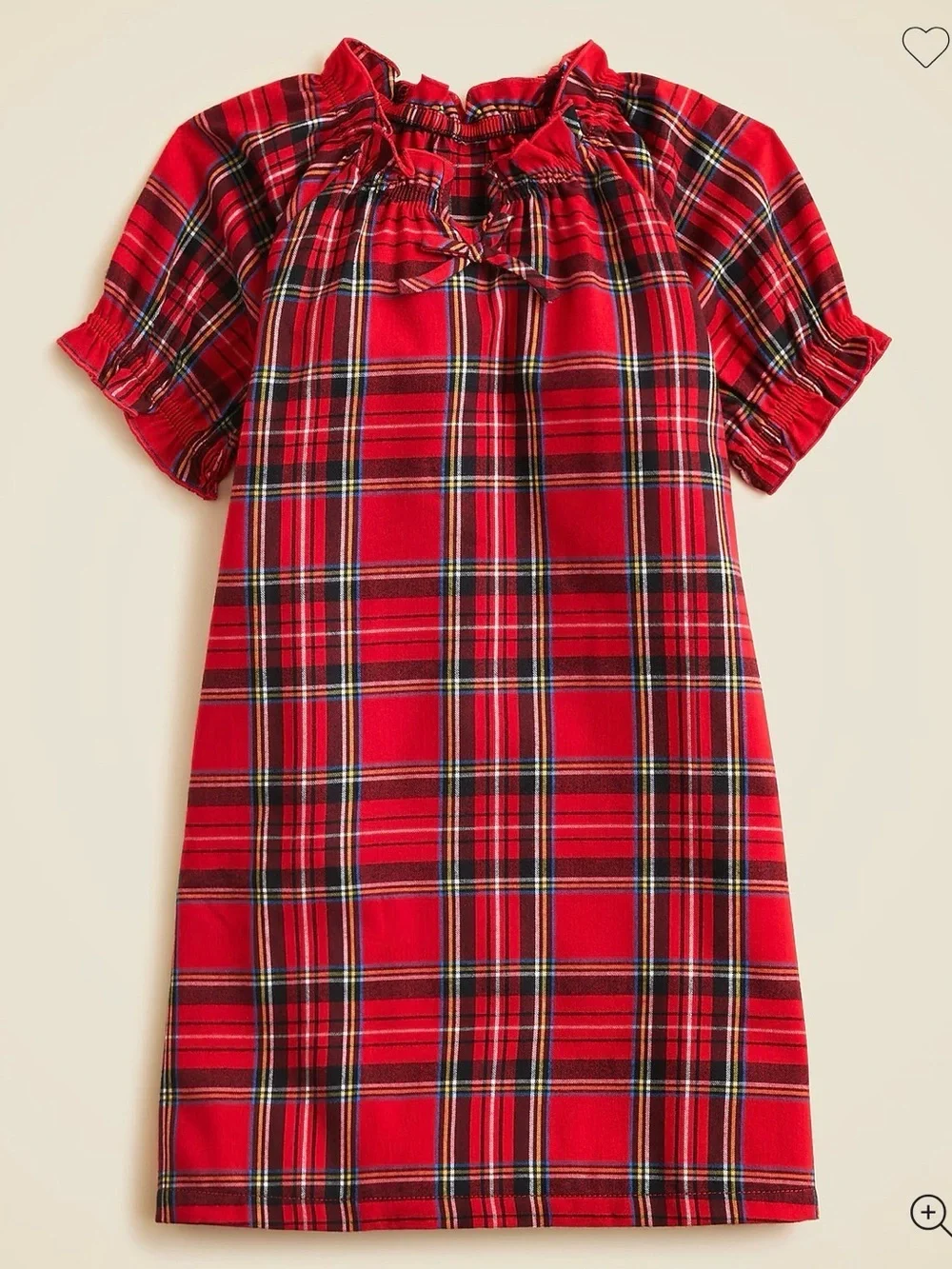 Crewcuts Red Plaid Short Sleeve Nightgown